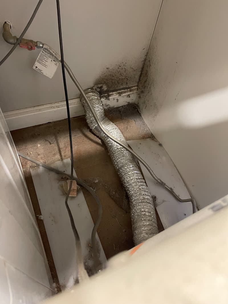 Lint buildup in laundry room in Fresno, CA
